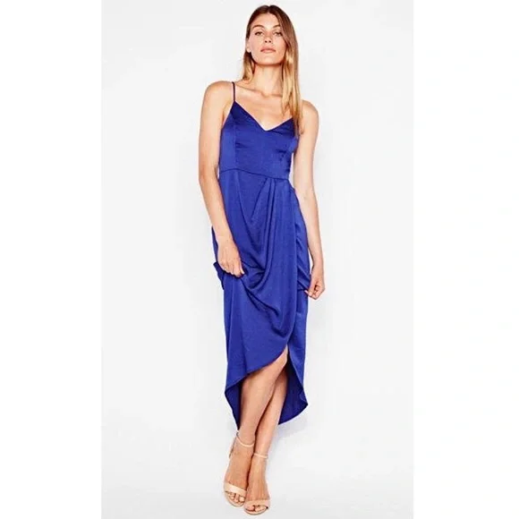 Satin faux hotsell wrap maxi dress